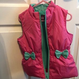 Pink and teal 4T girls vest- Never worn